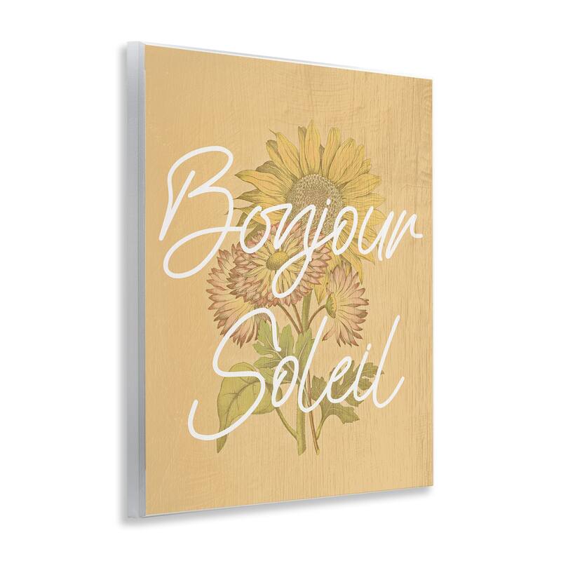 Stupell Hello Sunshine French Phrase Wall Plaque Art Design By Lil' Rue