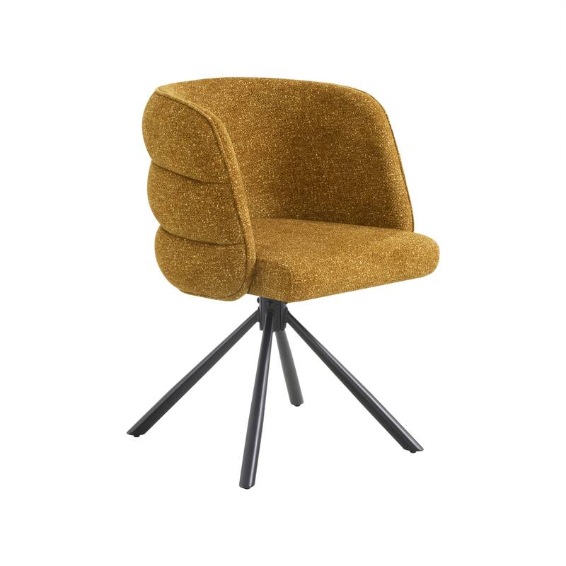 270°Swivel Modern Upholstered Dining Chairs with Metal Base (Set of 2)