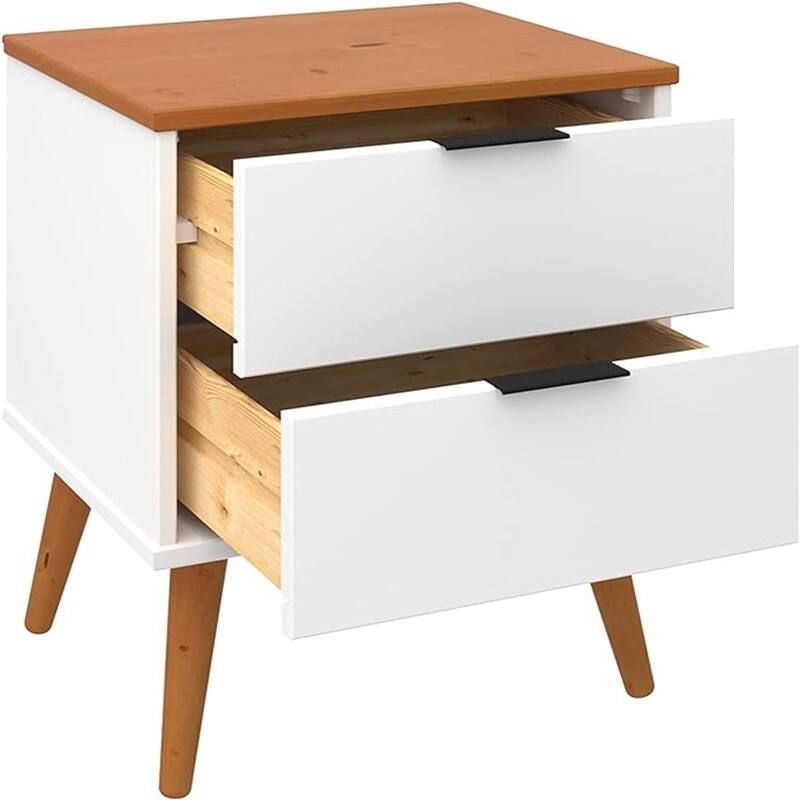 Solid Wood Nightstand with Drawers