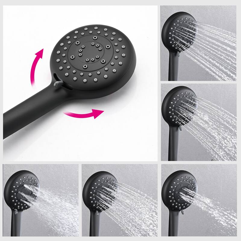 PROOX 9 Inch Rain Shower Faucet w/ 5-Spray Shower Handheld w/ Slide Bar - Not Valve