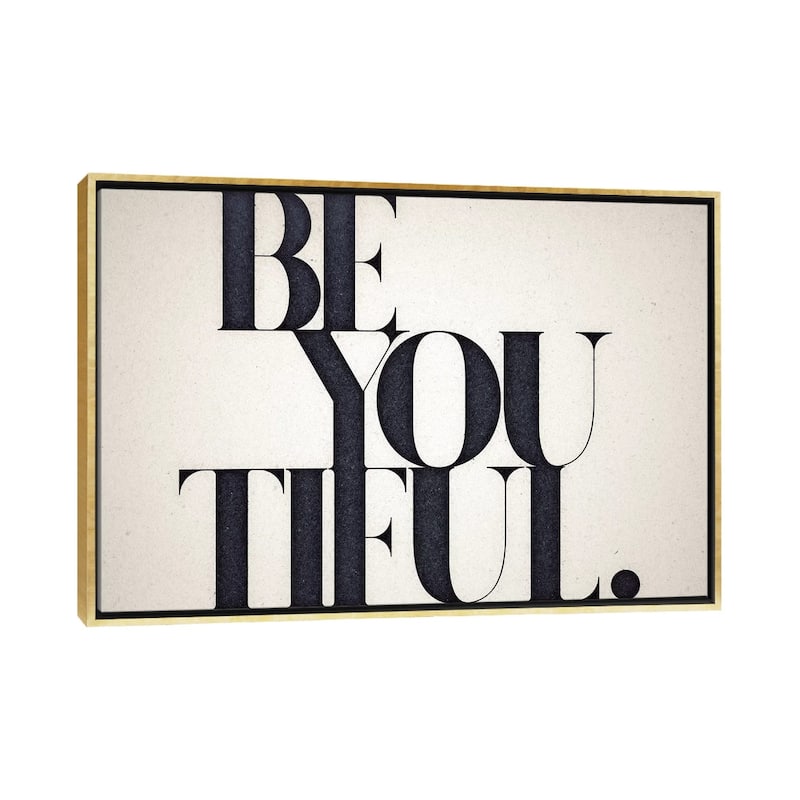 iCanvas "Be You Tiful" by 33 Broken Bones Framed Canvas Print - Gold - 18x26