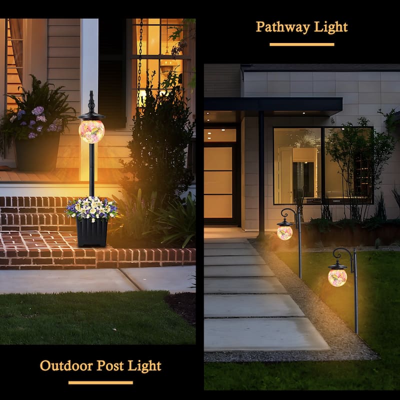 C Cattleya Integrated LED Solar Outdoor Post Light with Planter