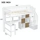 preview thumbnail 20 of 31, Wooden Twin Loft Bed with Built-in Desk, LED Lights, Storage Shelves, Cabinets & Staircase