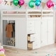 preview thumbnail 1 of 38, Full Size Loft Bed With Built-in Wardrobes,Cabinets And Drawers for Home White