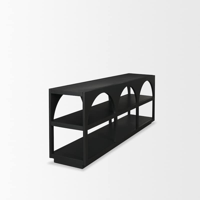 Bela Large Matte Black Arched Console Table