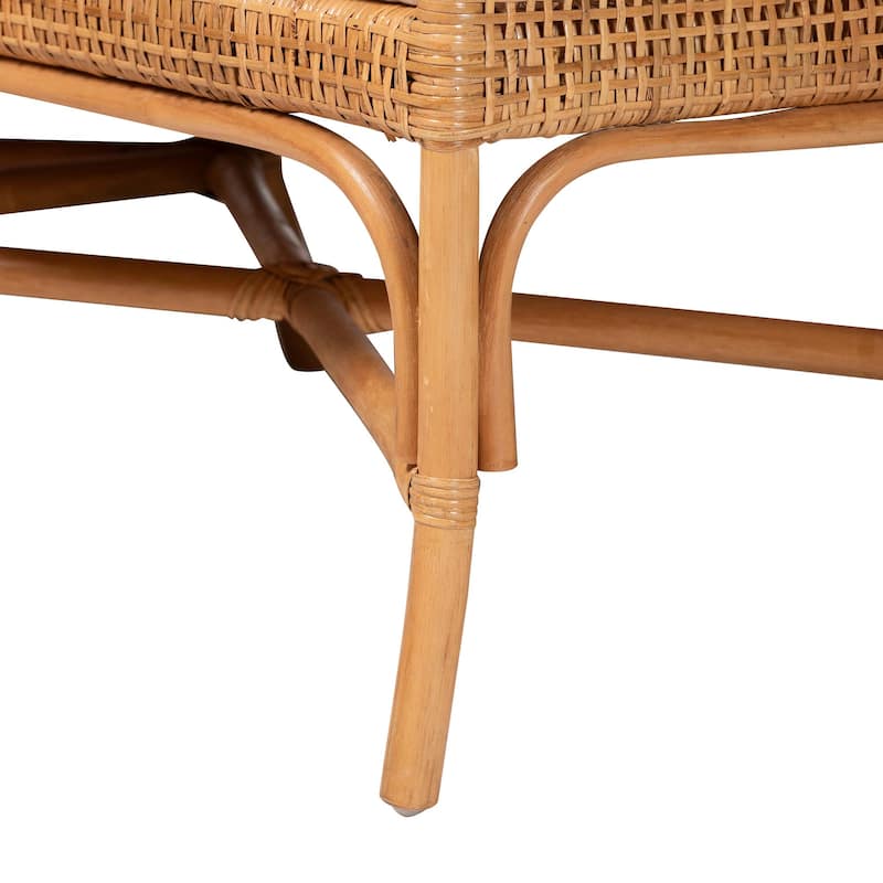 Baako Bohemian Light Honey Rattan 2-Piece Dining Nook Bench Set