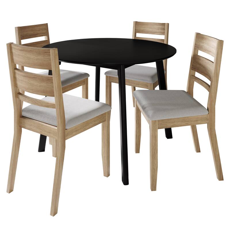 CraftPorch Elegance 4-Piece Chair and Round Table Wooden Dining Set