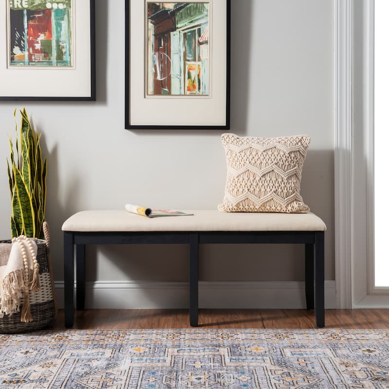 Jepson Boho Backless Dining Bench - Dark Charcoal/Beige