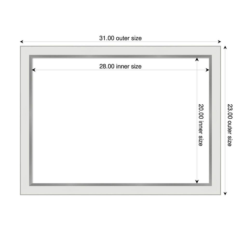 Amanti Art Eva Black Silver Narrow Framed Dry Erase Magnetic Board