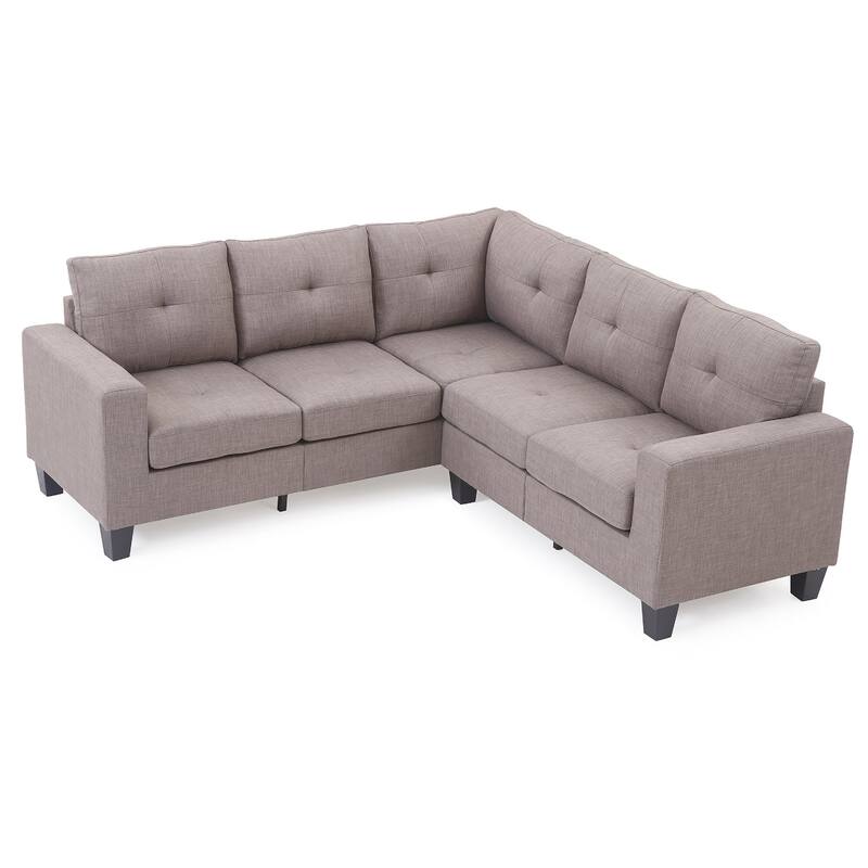Tufted Twill L Shape Sectional Sofa - 82" - Gray