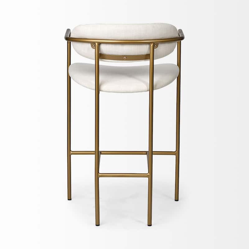 Parker Cream Fabric Seat with Gold Metal Frame Counter Stool