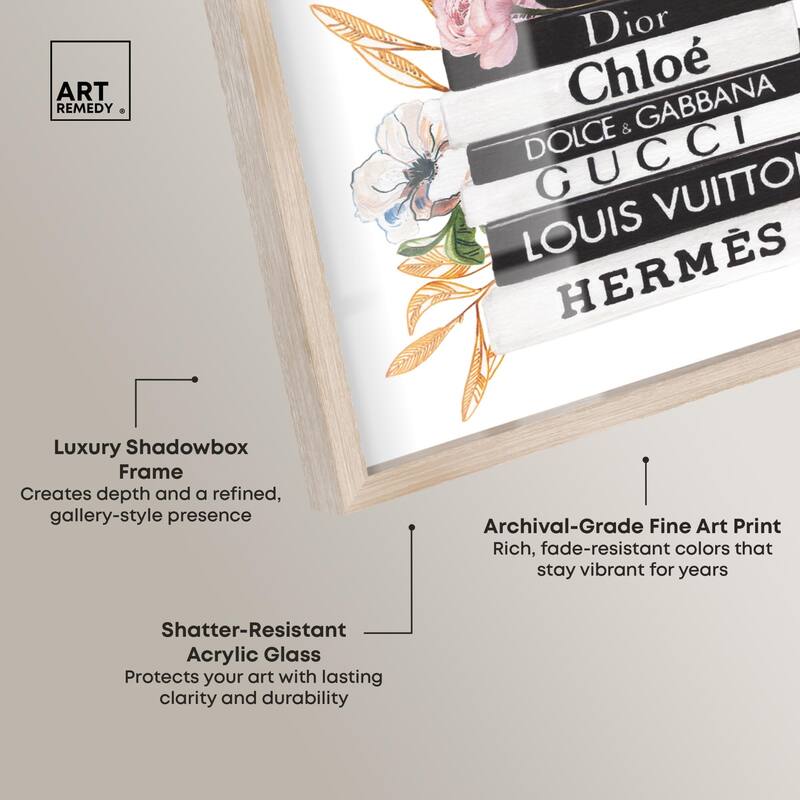 Floral Books Stack Shadowbox by Art Remedy