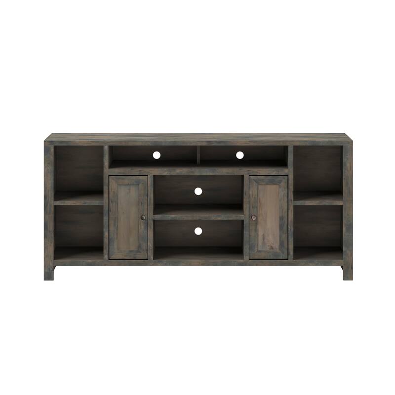 Bridgevine Home Joshua Creek 74 inch TV Stand Console for TVs up to 85 inches, No Assembly Required, Barnwood Finish