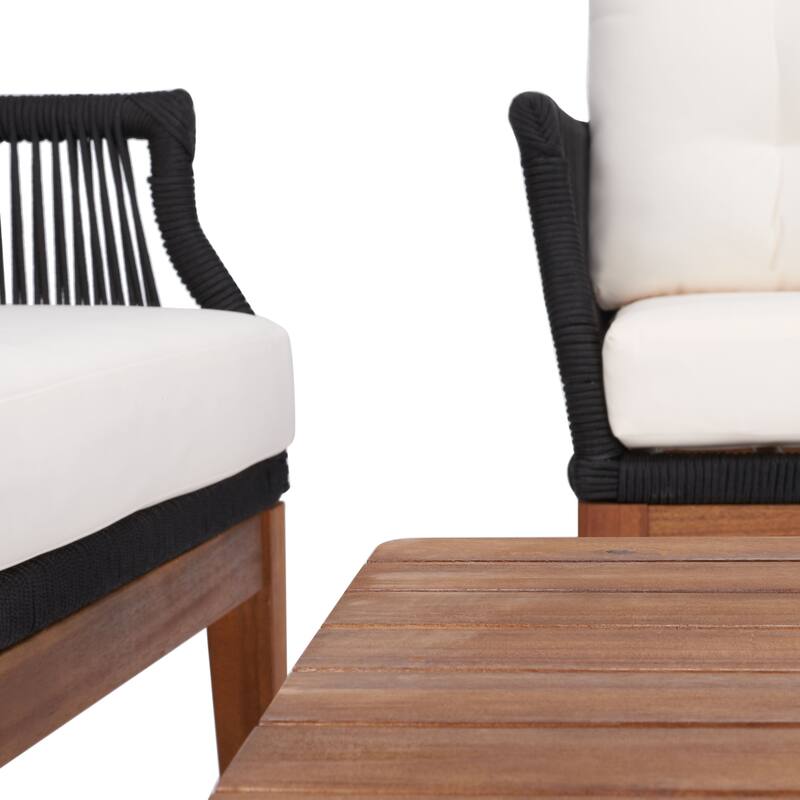 SAFAVIEH Outdoor Living Winslo 4-Piece Patio Set - 57"W x 30"D x 31"H