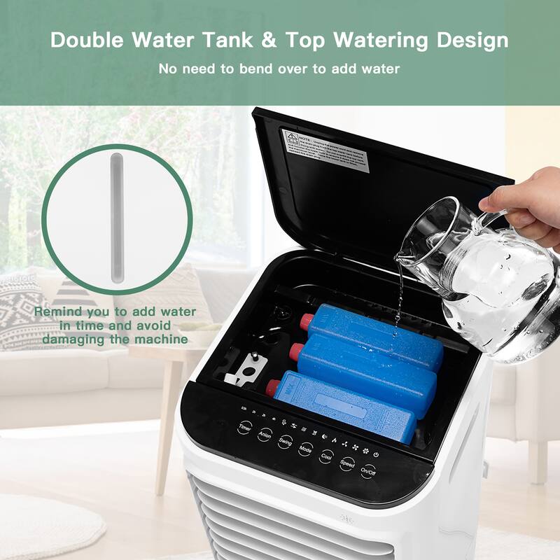 Costway 4-in-1 Portable Evaporative Air Cooler 12L Water Tank 4 Ice