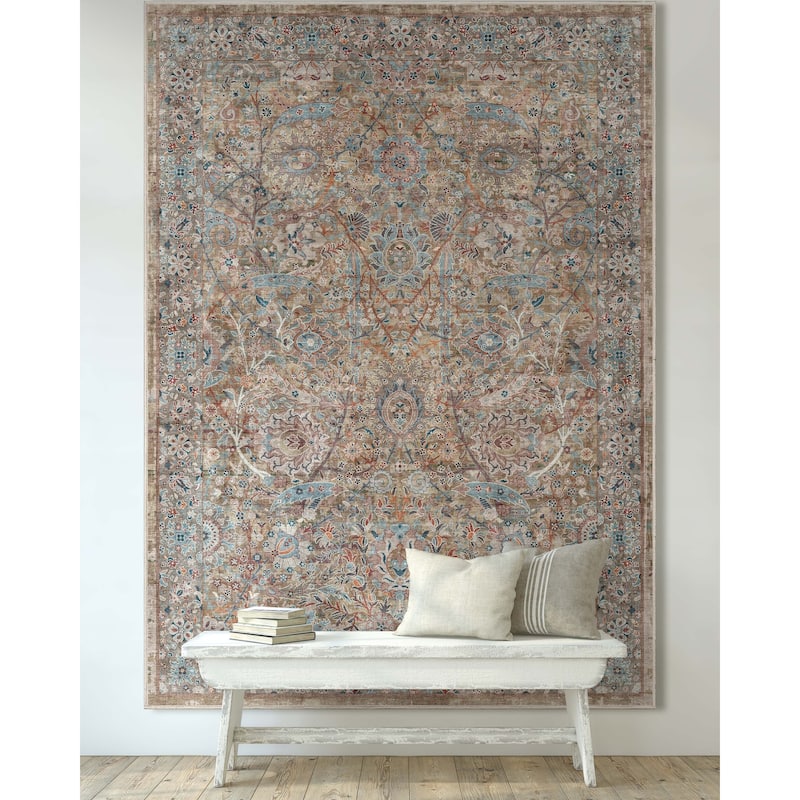 Well Woven Asha Vintage Emilia Flat-Weave Area Rug - 6' x 9' - Blue - Rectangle