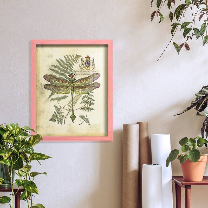 Regal Dragonfly III (PP) -Framed Print w/glass-Cherry Red