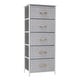 preview thumbnail 35 of 100, Home Bedroom Furniture 5-drawer Chest Vertical Storage Tower - Fabric Dresser Light Grey