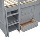preview thumbnail 11 of 20, Twin Size Wood Low Loft Bed With Pull-Out Desk, Drawers, Cabinet, and Shelves