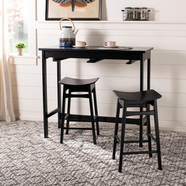 3 piece black best sale pub table set