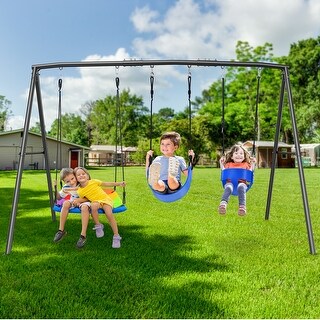 FaB　　Swing Big RF ３枚セット HOMCOM 3 in 1 Kids Swing Set Double Face to Face Swing Chair