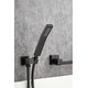 preview thumbnail 13 of 32, Modern Wall Mounted Bathtub Faucet with Hand Shower 180° Swivel Tub Filler Faucet Single Handle Contemporary Tub Faucet