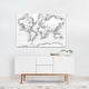 Gray watercolor splatters world map with cities Maps Art Print/Poster ...