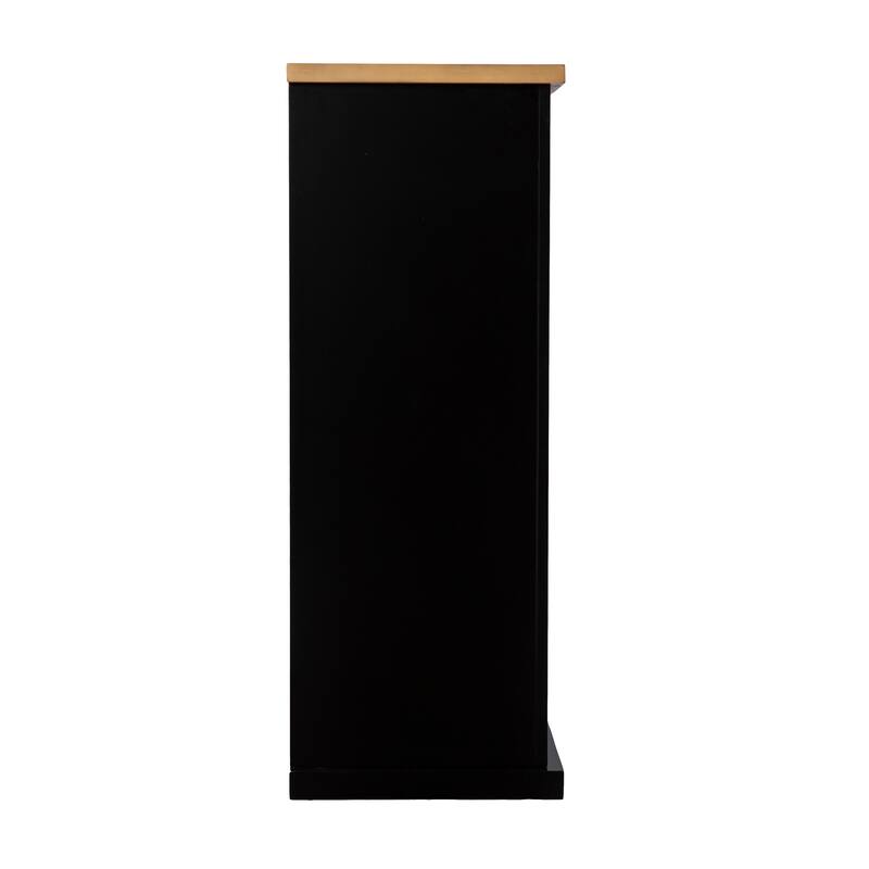 SEI Furniture Cantara Industrial Black Wood Color Changing Fireplace