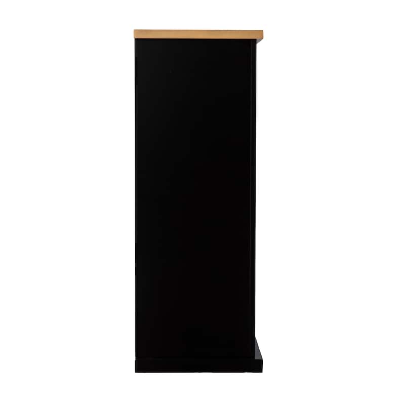 SEI Furniture Cantara Industrial Black Wood Electric Fireplace