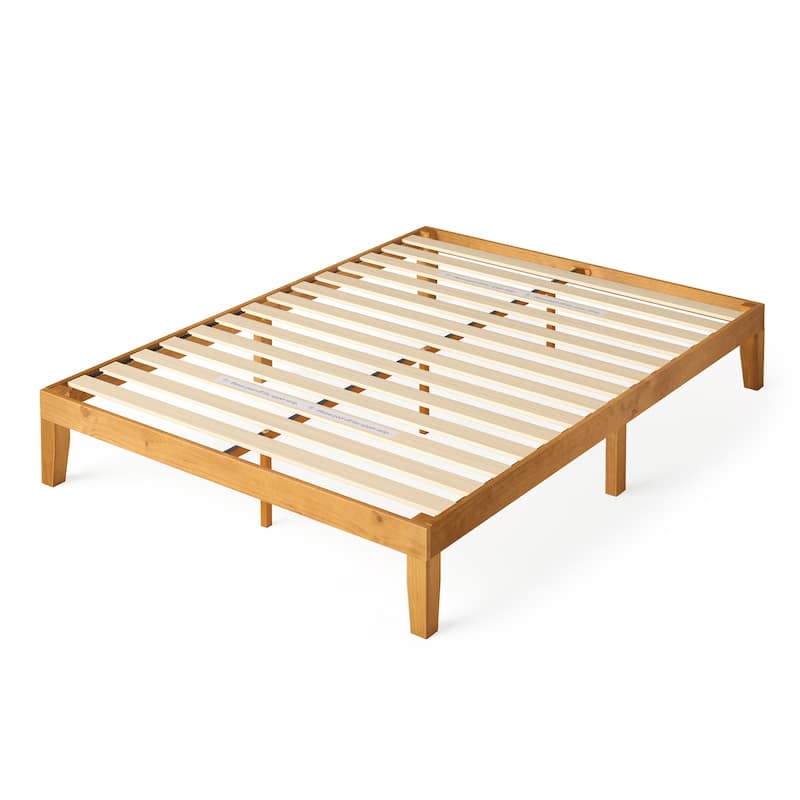 Priage by ZINUS Alexia Rustic Pine Wood Minimalist Rustic Platform Bed