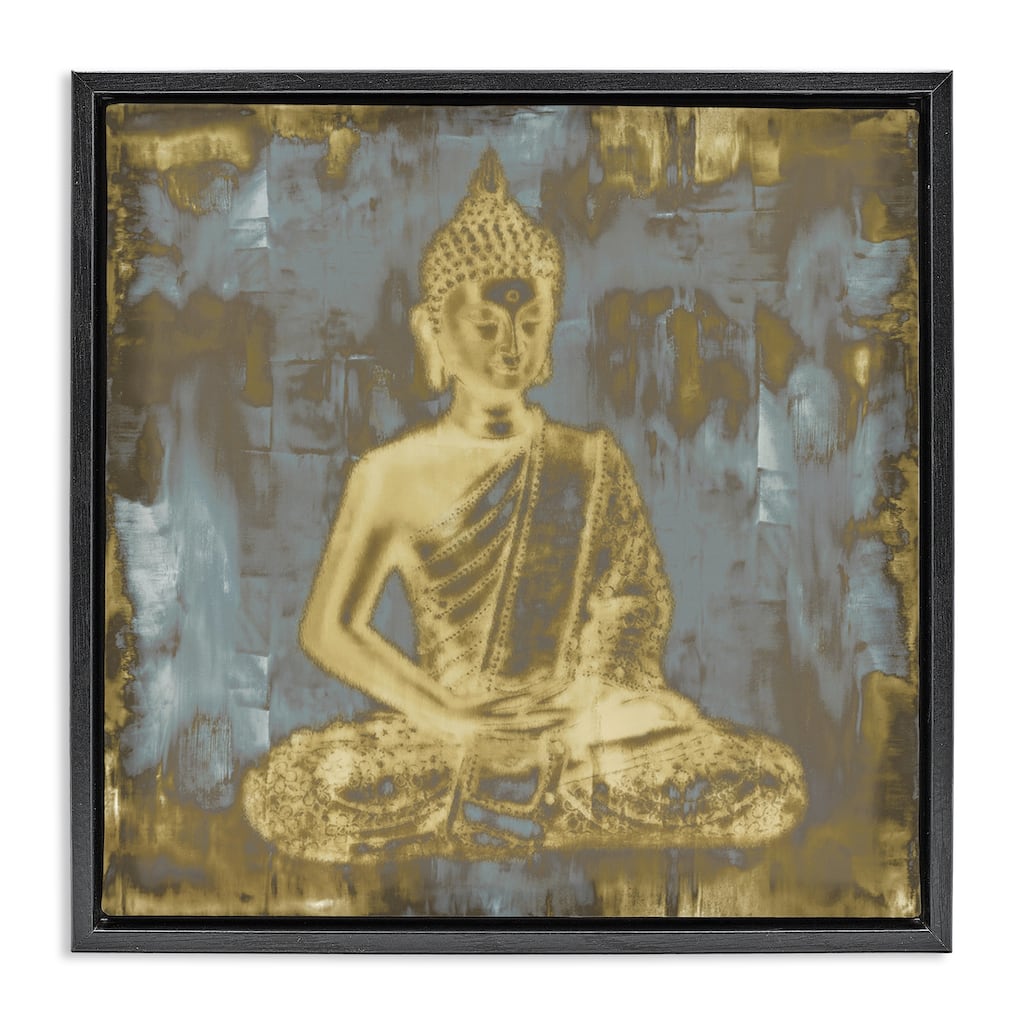 Stupell Muted Earthy Buddha Abstract Framed Floater Canvas Wall Art Design By Tom Bray