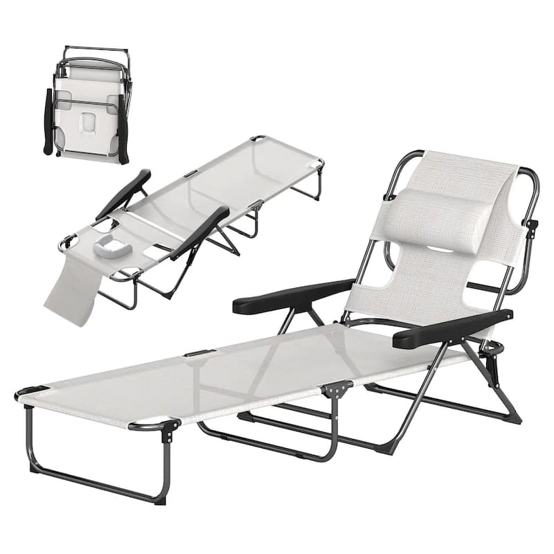 Folding Lounge Chair with Reclining Back