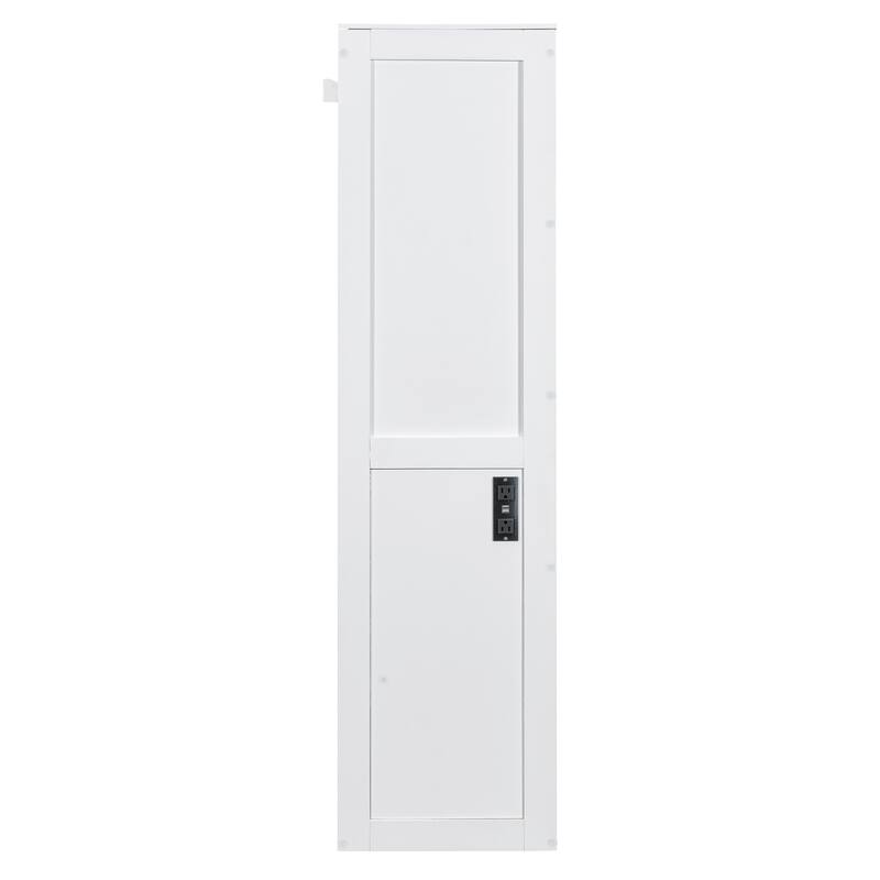 Full Size Murphy Bed with Rattan Design & Dual-Piston Mechanism