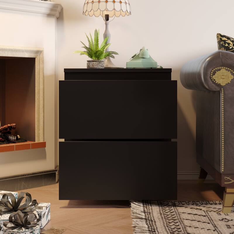 Modern 2-drawer Nightstand for Home Storage Chest End Table