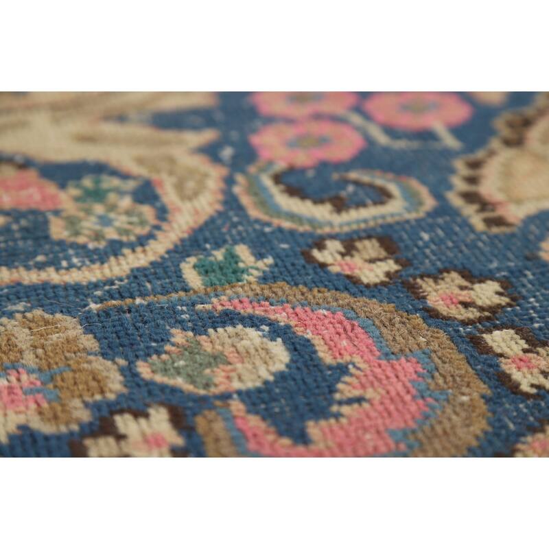 Mashad Persian Vintage Rug Hand-Knotted Traditional Wool Carpet - 9'7" x 12'10"