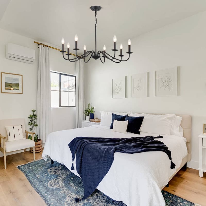 8-Light Farmhouse Candle Chandelier for Bedroom, Kitchen, Living Room and Foyer