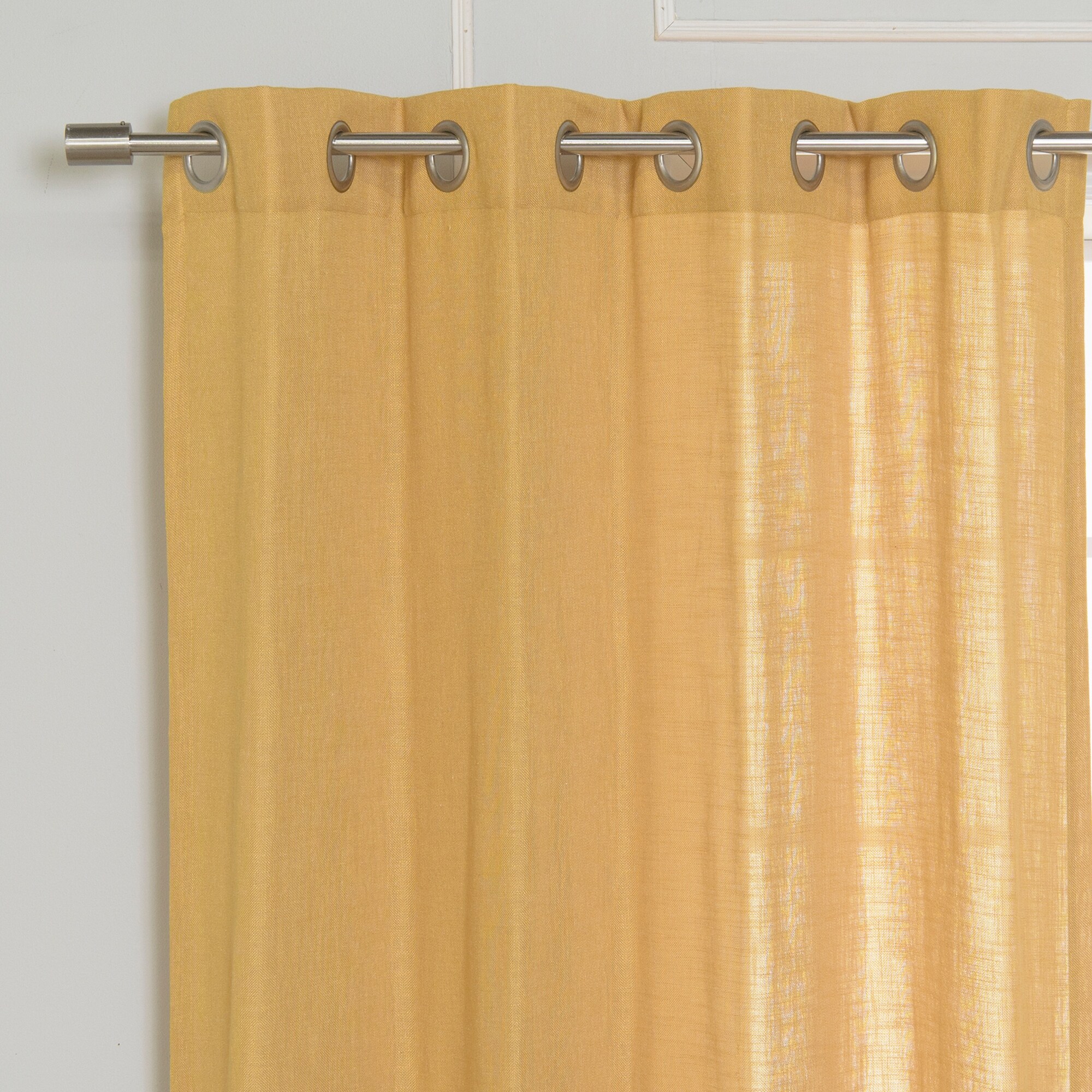 Aurora Home Solid Linen Blend Curtain Panel Pair - On Sale - Bed Bath &  Beyond - 14741123