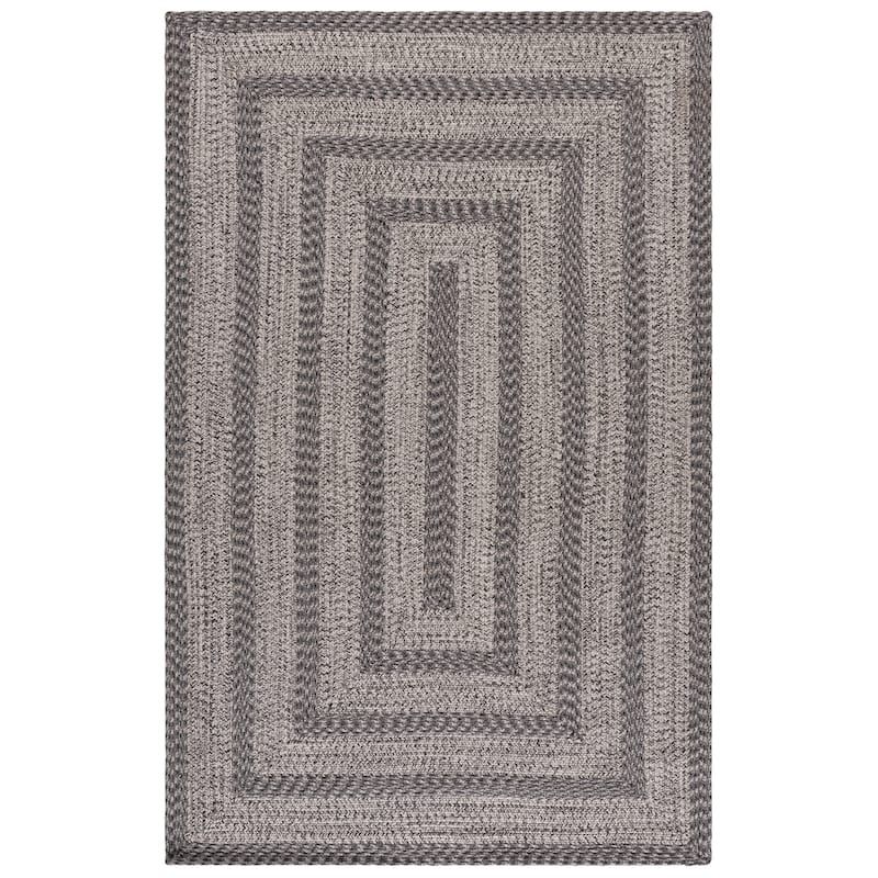 SAFAVIEH Handmade Braided Fatimah Washable Indoor/Outdoor Rug - Weather Resistant & Easy Cleaning - 5' x 8' - Grey
