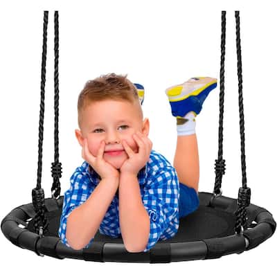 Spinner Swing Kids Round Mat Swing Great for Tree, Backyard, Playground [New Improved 2020 Design!] (24" Mat Seat)