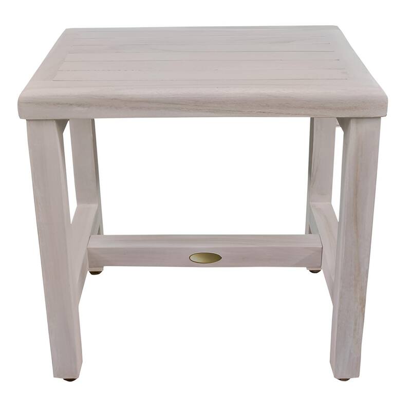 HomeRoots 18" Gray Teak Rectangular Shower Bench
