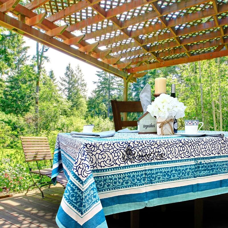 Cotton Floral Garden Tablecloth Rectangle