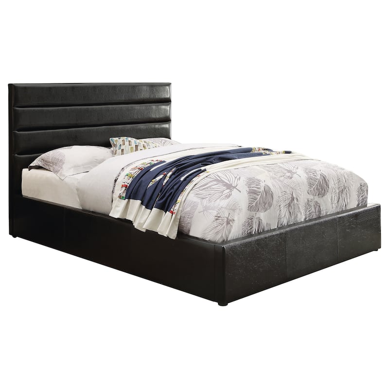 Riverbend Upholstered Storage Panel Bed Black