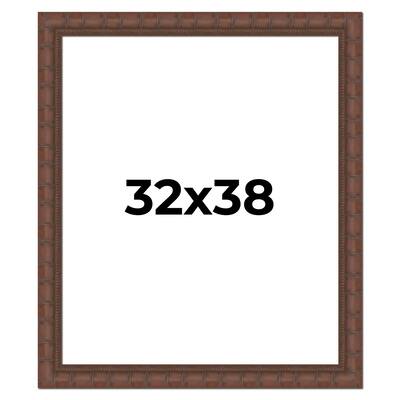 32x38 Frame Pewter Solid Wood Picture Frame Width 1.625 Inches | Interior Frame Depth 0.6875 Inches