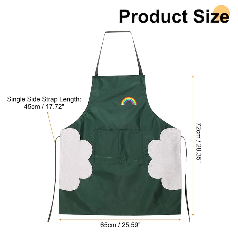 3pcs Bib Apron 72x65cm Unisex Cooking Aprons with Hand Wipe - 28.35" x 25.59"