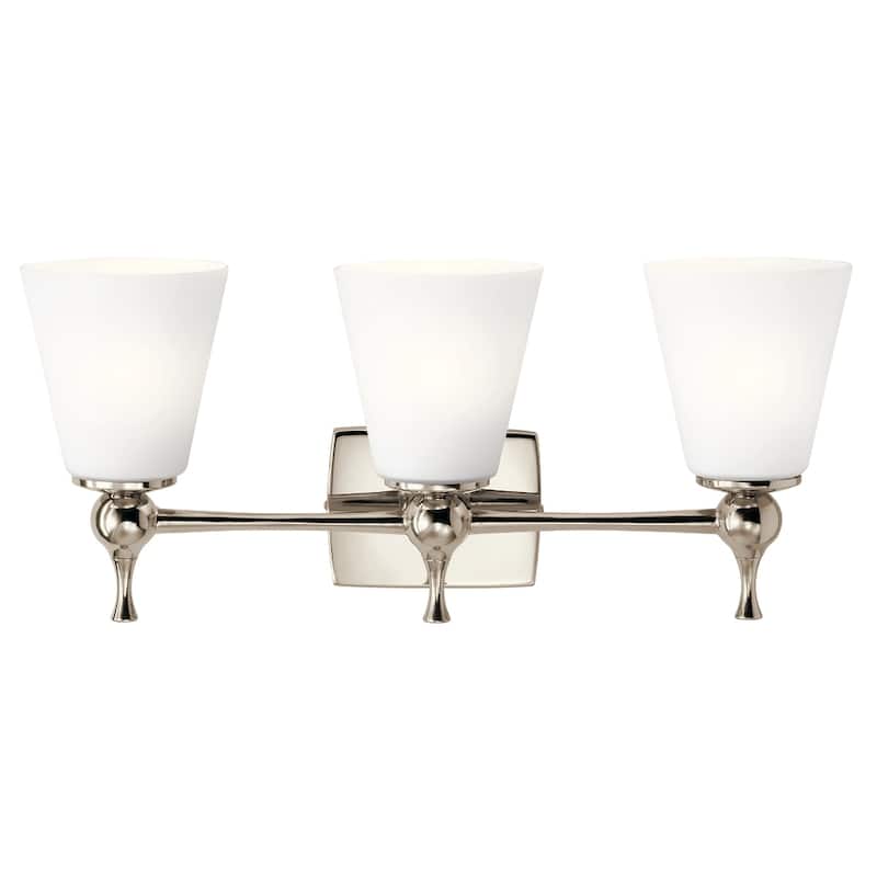 Kichler Cosabella 24 Inch 3 Light Vanity Light with Satin Etched Case Opal in Polished Nickel