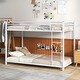 preview thumbnail 2 of 8, Gymax Twin Over Twin Bunk Bed Frame Platform W/Guard Rails & Side