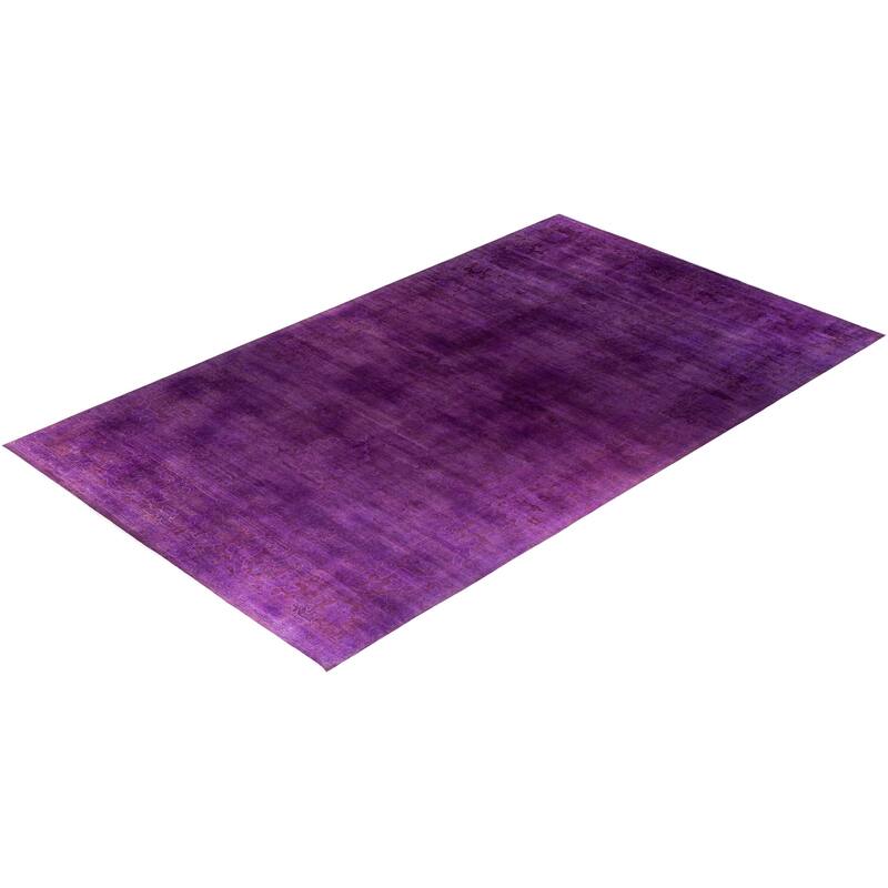 Fine Vibrance One-of-a-Kind Hand-Knotted Area Rug - Purple, 11' 4" x 18' 6" - 11' 4" x 18' 6"