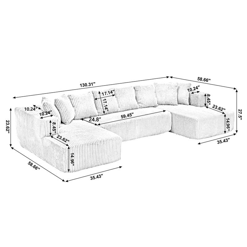 131'' Modular Sectional Couch