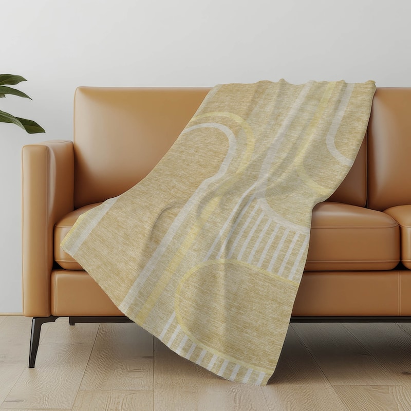 Premium Machine Washable Casual Contemporary Sherpa Throw Blanket