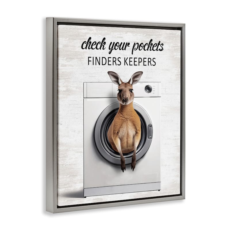 Stupell Finders Keepers Laundry Rule Framed Floater Canvas Wall Art Design By Lettered and Lined